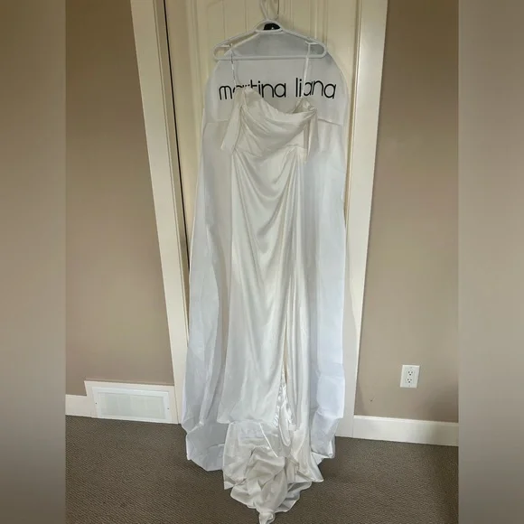 NEW NEVER WORN Silk Wedding Dress - Picture 5 of 10